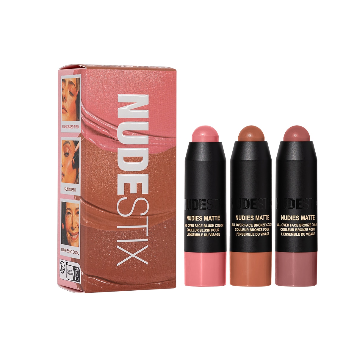 sunkissed blush & bronze 3 pc mini nudie kit (set de bronceadores para rostro)